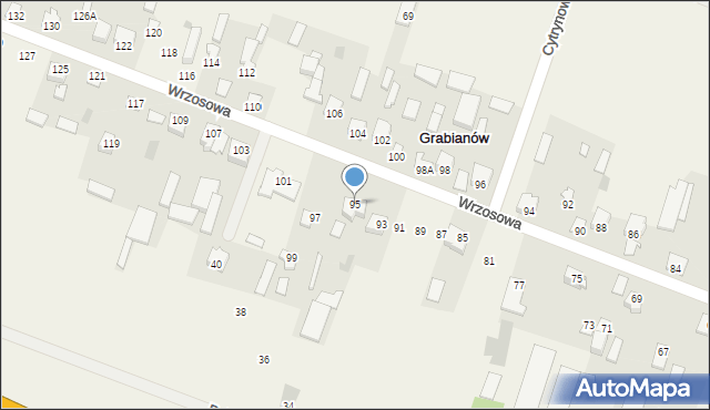 Grabianów, Wrzosowa, 95, mapa Grabianów