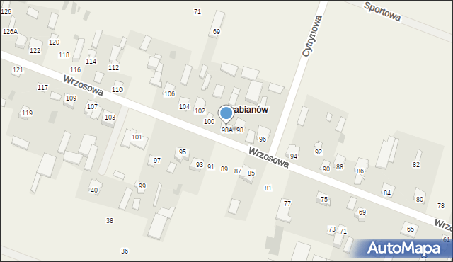 Grabianów, Wrzosowa, 98A, mapa Grabianów