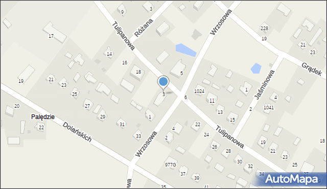 Grębów, Wrzosowa, 3, mapa Grębów