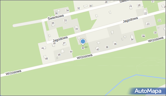 Gródek, Wrzosowa, 42, mapa Gródek