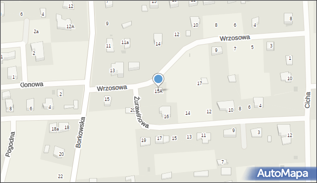 Grzybowo, Wrzosowa, 15A, mapa Grzybowo