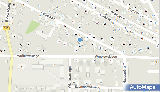 Hajnówka, Wróblewskiego Walerego, gen., 17, mapa Hajnówka