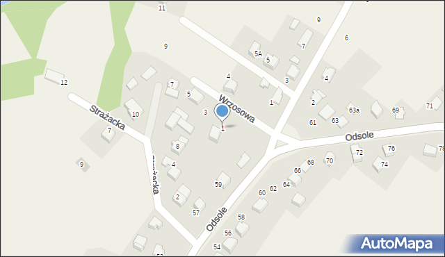 Hecznarowice, Wrzosowa, 1, mapa Hecznarowice