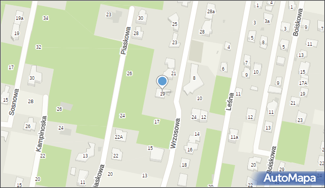 Hornówek, Wrzosowa, 19, mapa Hornówek