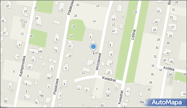 Hornówek, Wrzosowa, 5, mapa Hornówek