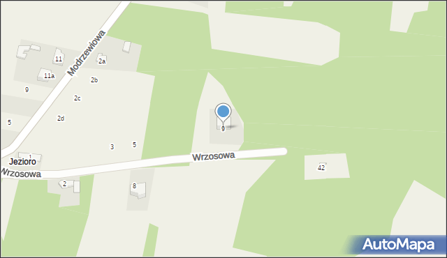 Hucisko, Wrzosowa, 9, mapa Hucisko