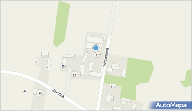 Izabelin, Wrzosowa, 1, mapa Izabelin