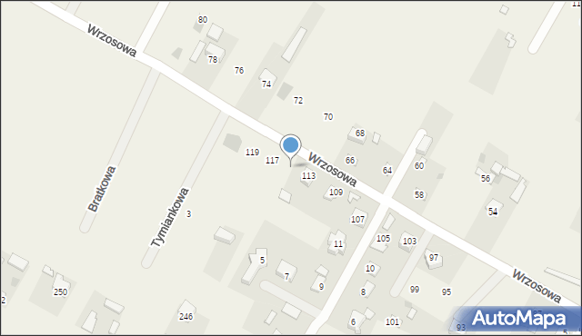 Jacków, Wrzosowa, 115, mapa Jacków