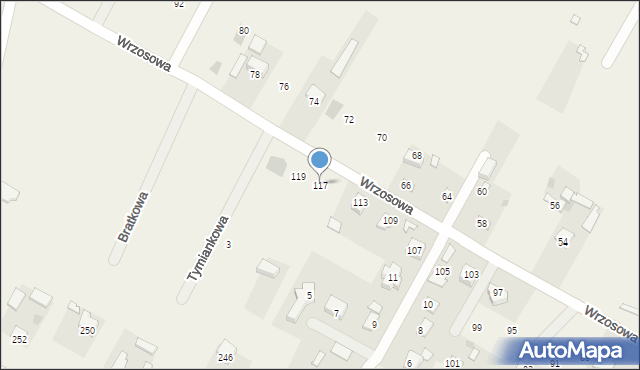 Jacków, Wrzosowa, 117, mapa Jacków