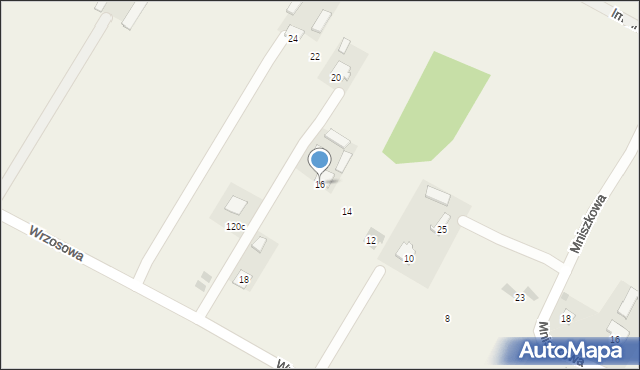 Jacków, Wrzosowa, 16, mapa Jacków