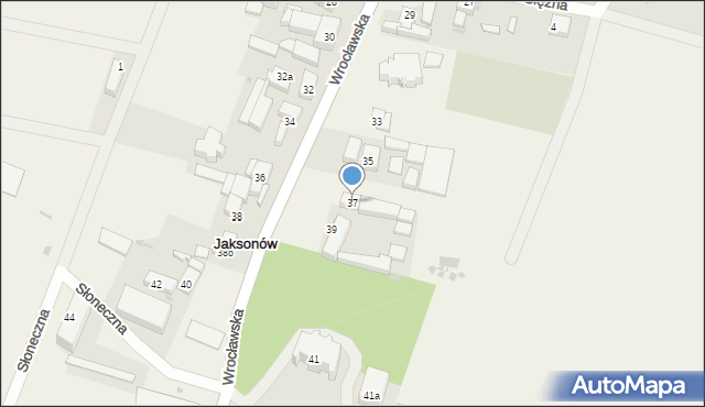 Jaksonów, Wrocławska, 37, mapa Jaksonów