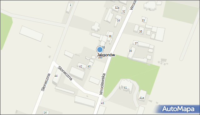 Jaksonów, Wrocławska, 38b, mapa Jaksonów