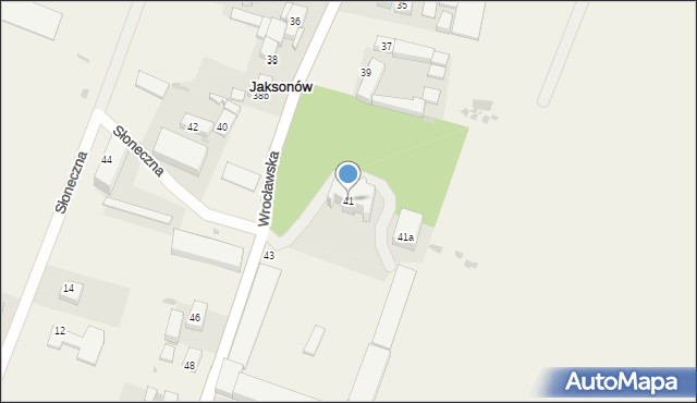 Jaksonów, Wrocławska, 41, mapa Jaksonów