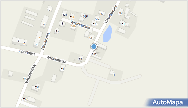 Jaksonów, Wrocławska, 53a, mapa Jaksonów