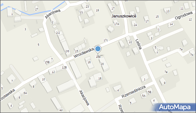 Januszkowice, Wrocławska, 18a, mapa Januszkowice