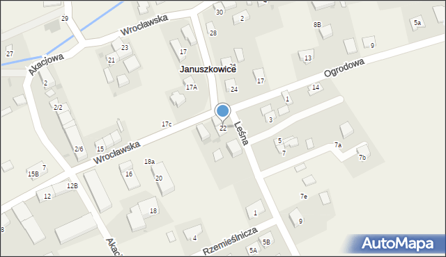 Januszkowice, Wrocławska, 22, mapa Januszkowice