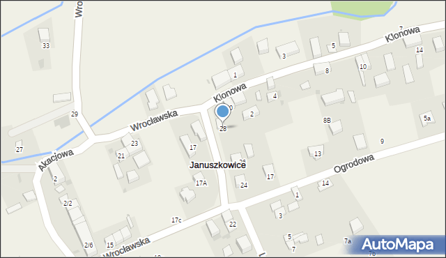 Januszkowice, Wrocławska, 28, mapa Januszkowice