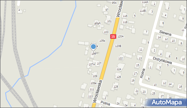 Jarocin, Wrocławska, 105, mapa Jarocin