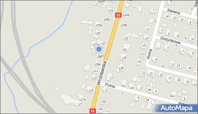 Jarocin, Wrocławska, 109, mapa Jarocin