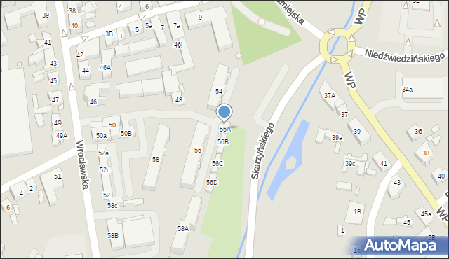 Jarocin, Wrocławska, 56A, mapa Jarocin