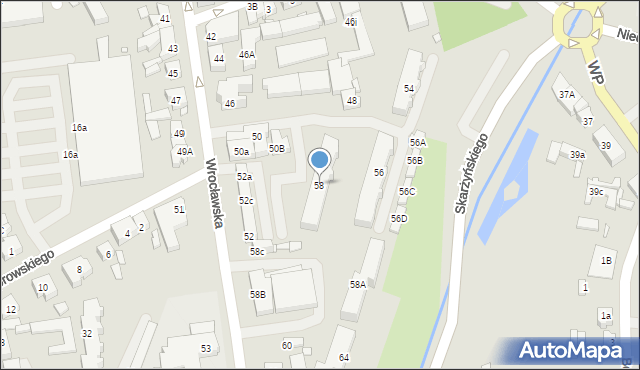 Jarocin, Wrocławska, 58, mapa Jarocin
