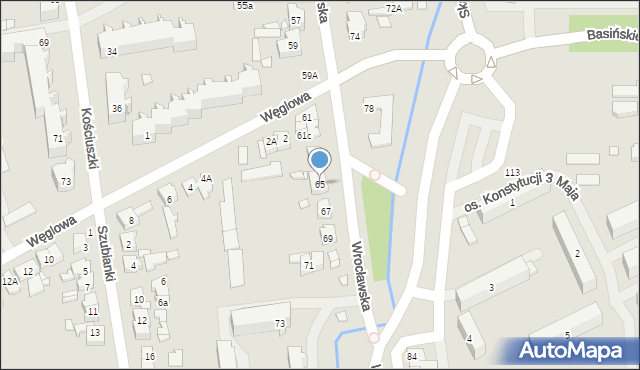 Jarocin, Wrocławska, 65, mapa Jarocin