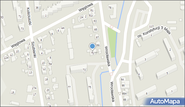 Jarocin, Wrocławska, 71, mapa Jarocin