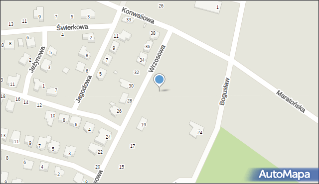 Jarocin, Wrzosowa, 23a, mapa Jarocin