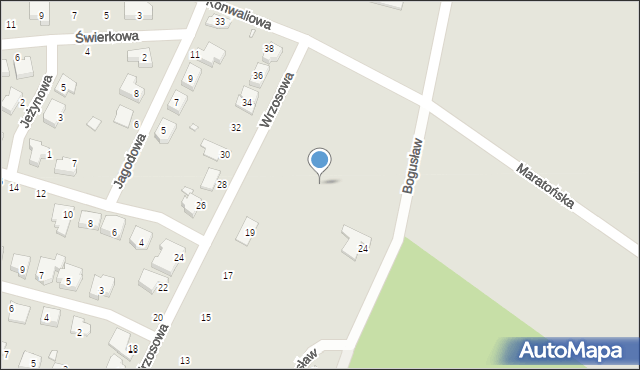 Jarocin, Wrzosowa, 25a, mapa Jarocin