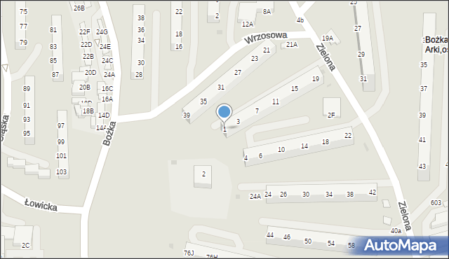 Jastrzębie-Zdrój, Wrzosowa, 1, mapa Jastrzębie-Zdrój