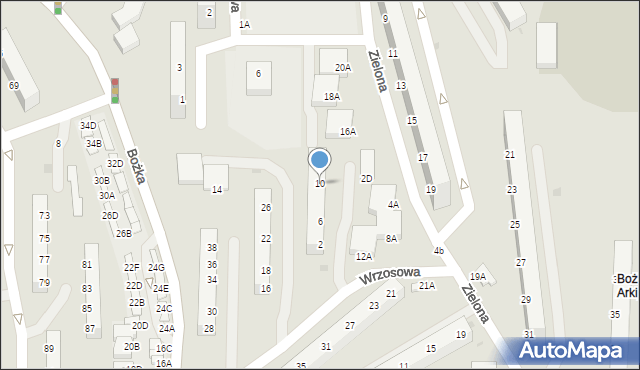 Jastrzębie-Zdrój, Wrzosowa, 10, mapa Jastrzębie-Zdrój