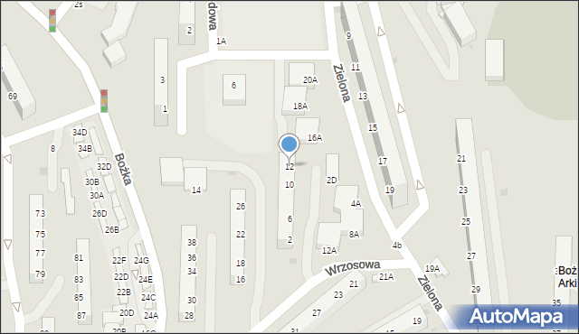 Jastrzębie-Zdrój, Wrzosowa, 12, mapa Jastrzębie-Zdrój
