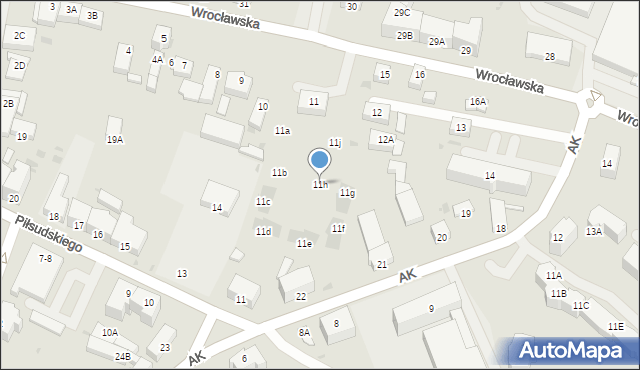 Jawor, Wrocławska, 11h, mapa Jawor