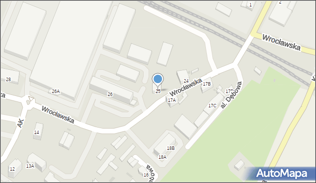 Jawor, Wrocławska, 25, mapa Jawor