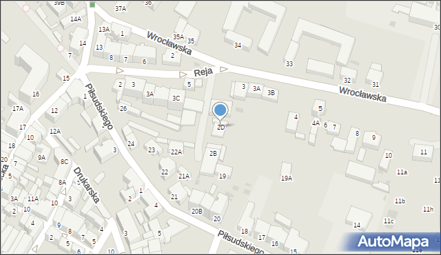 Jawor, Wrocławska, 2D, mapa Jawor