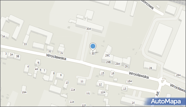 Jawor, Wrocławska, 30, mapa Jawor