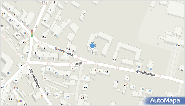 Jawor, Wrocławska, 34, mapa Jawor