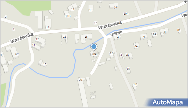 Jelenia Góra, Wrocławska, 20A, mapa Jelenia Góra