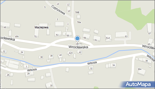 Jelenia Góra, Wrocławska, 57, mapa Jelenia Góra