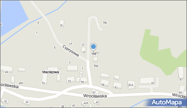 Jelenia Góra, Wrocławska, 59B, mapa Jelenia Góra