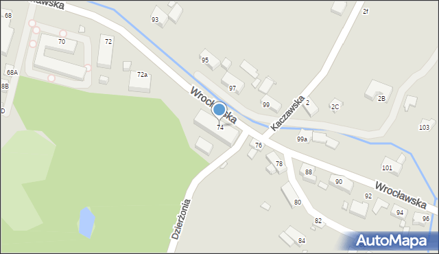 Jelenia Góra, Wrocławska, 74, mapa Jelenia Góra