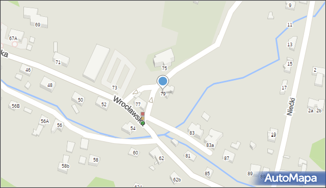 Jelenia Góra, Wrocławska, 79, mapa Jelenia Góra