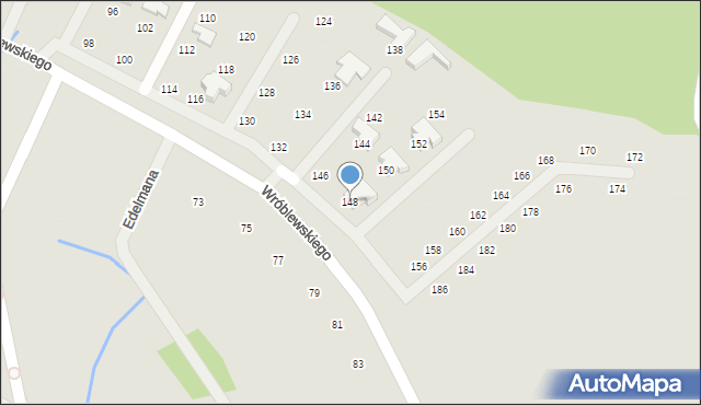 Jelenia Góra, Wróblewskiego Walerego, gen., 148, mapa Jelenia Góra