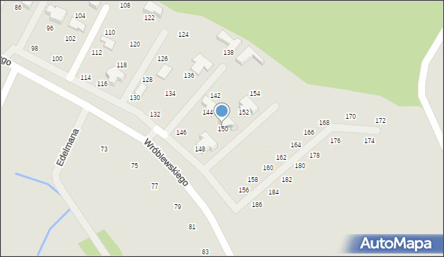 Jelenia Góra, Wróblewskiego Walerego, gen., 150, mapa Jelenia Góra