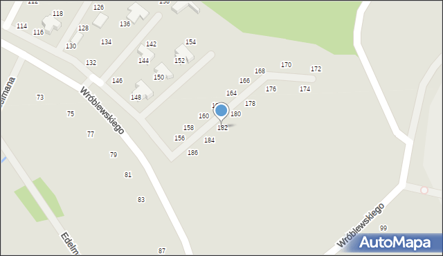 Jelenia Góra, Wróblewskiego Walerego, gen., 182, mapa Jelenia Góra