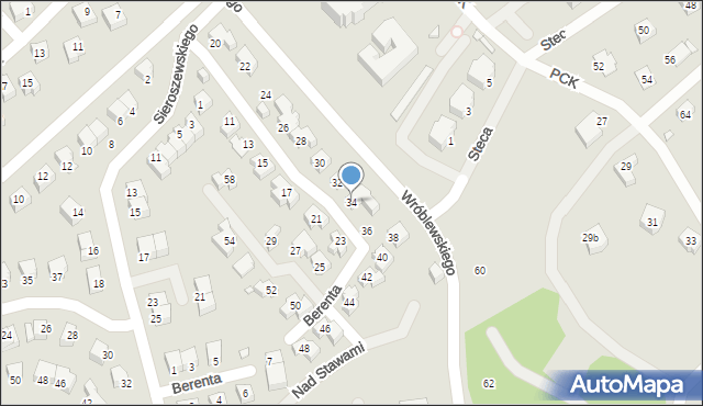 Jelenia Góra, Wróblewskiego Walerego, gen., 34, mapa Jelenia Góra