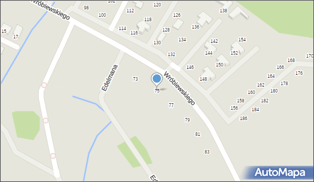 Jelenia Góra, Wróblewskiego Walerego, gen., 75, mapa Jelenia Góra