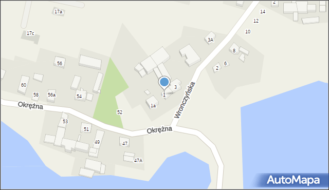 Jerzykowo, Wronczyńska, 1, mapa Jerzykowo