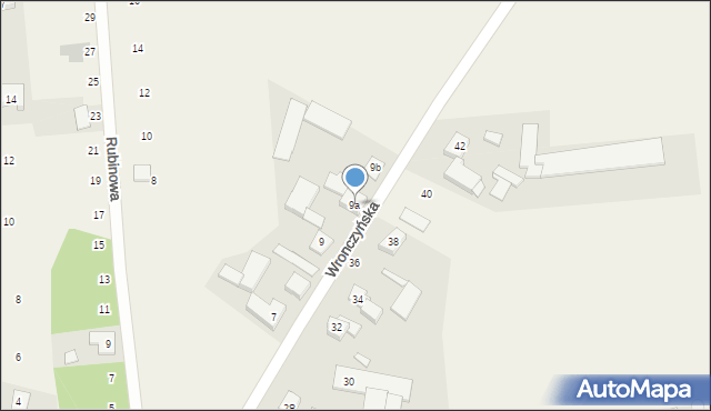 Jerzykowo, Wronczyńska, 9a, mapa Jerzykowo