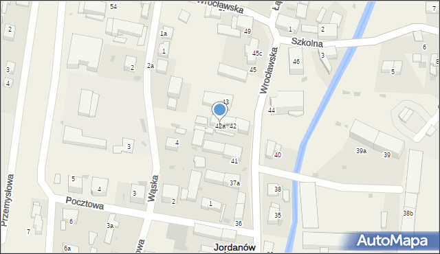 Jordanów Śląski, Wrocławska, 42a, mapa Jordanów Śląski